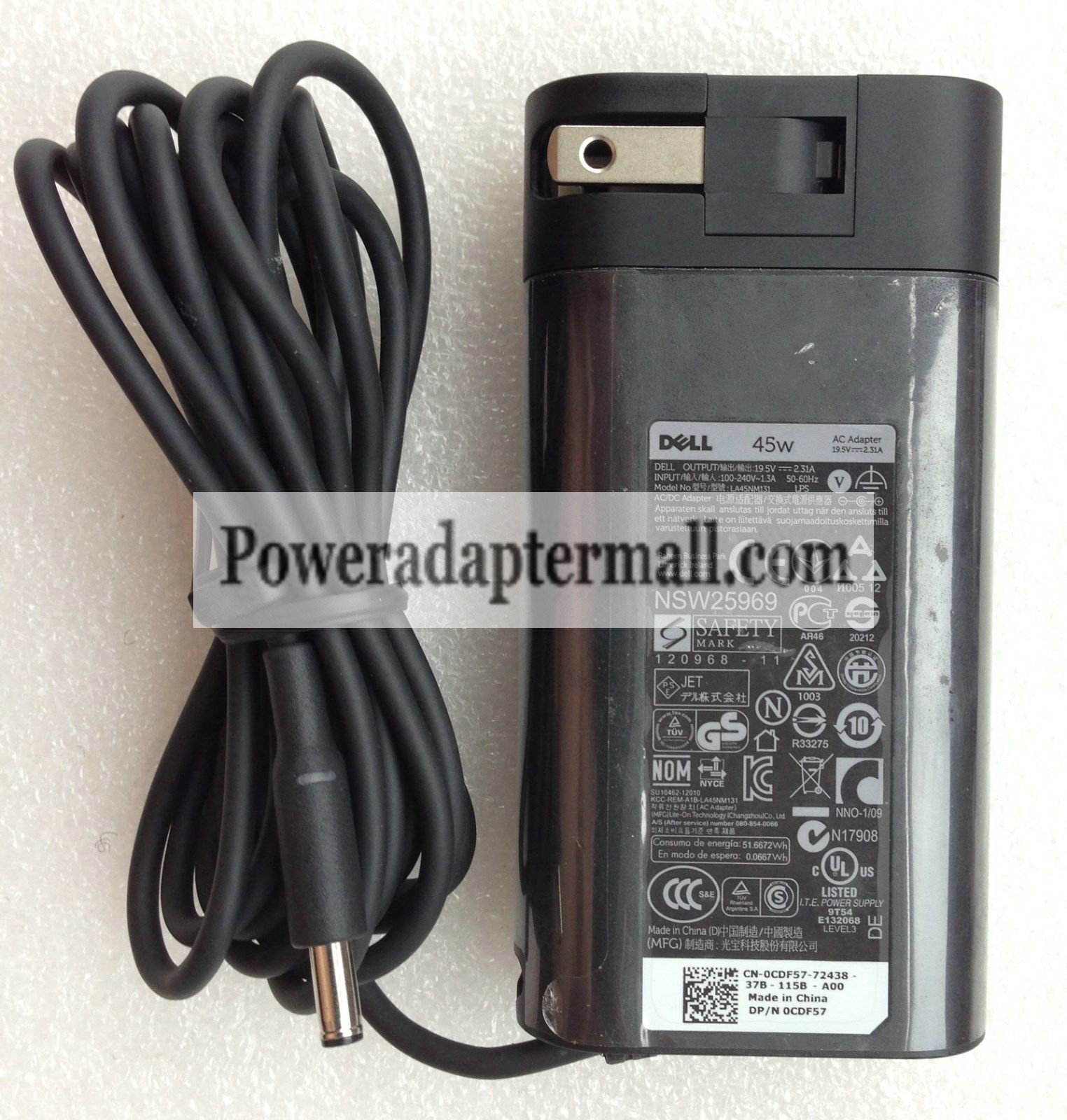 Original 19.5V 2.31A Dell LA45NM131 YTFJC 0285K AC Adapter